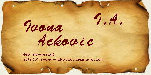 Ivona Acković vizit kartica